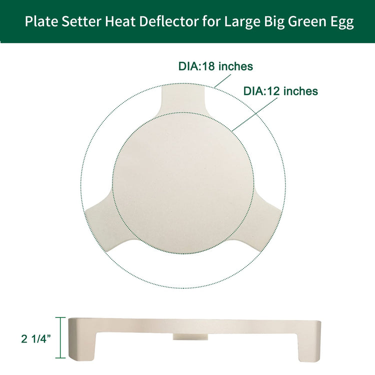 Plate Setter Heat Deflector for Large Big Green Egg