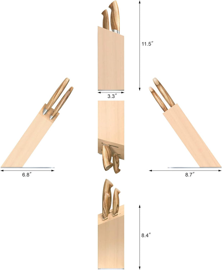 Cangshan OLIV Series 4-Piece HUA Knife Block Set, Forged Swedish 14C28N Steel, Maple Block, 501677