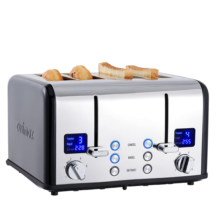 4 Slice Stainless Steel Toaster with Digital Display
