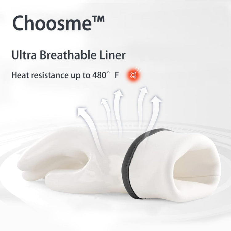 Silicone Gloves Heat Resistant Oven Mitt Barbecue Glove PPE Reusable Dishwashing Cleaning Glove Waterproof Cotton Lined Mitts Kitchen Gloves for Cooking Grilling Baking XL