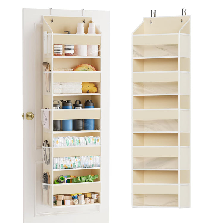 1 Pack Over The Door Organizer with 5 Large Pockets and 10 Mesh Side Pockets