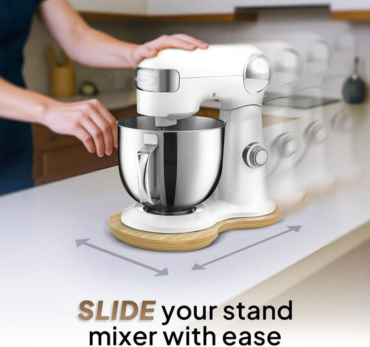 Ibyx Bamboo Mixer Slider β Compatible with Cuisinart Stand Mixer 12-Speed 5.5 Qt β Countertop Appliance Sliding Tray (Natural)