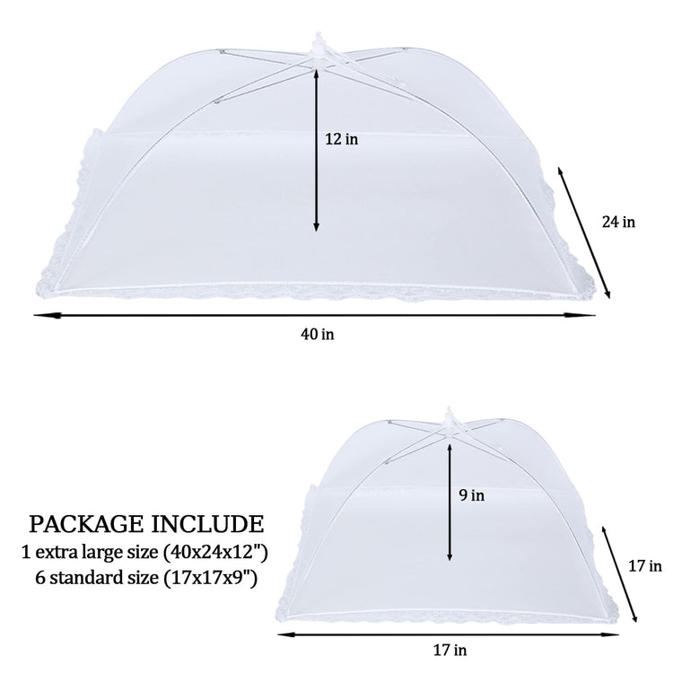 5 Pack Food Tents Food Covers for Outdoors Mesh Screen Include 1 Extra Large