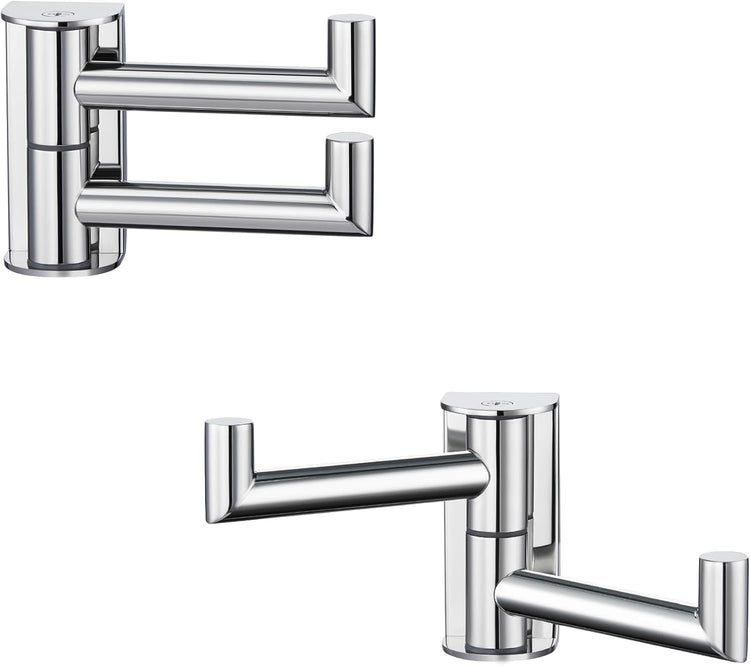 APLusee Swivel Towel Hook Polished Chrome 2 Pack, 304 Stainless Steel Bathroom Robe Hook Towel Holder, Folding Wall Hook Wall Mounted