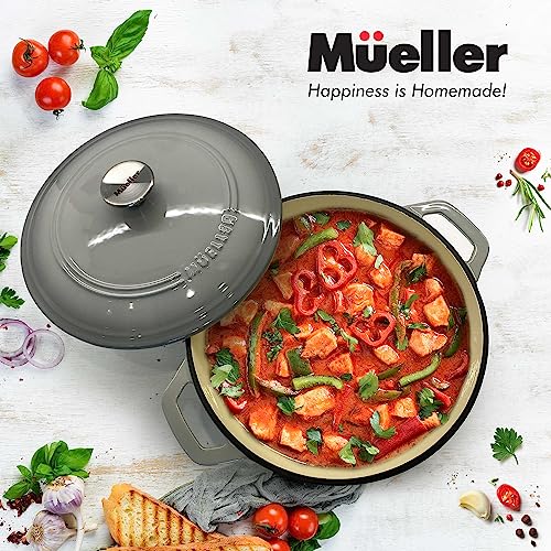 Mueller 6 Quart Enameled Cast Iron Pot Dutch Oven
