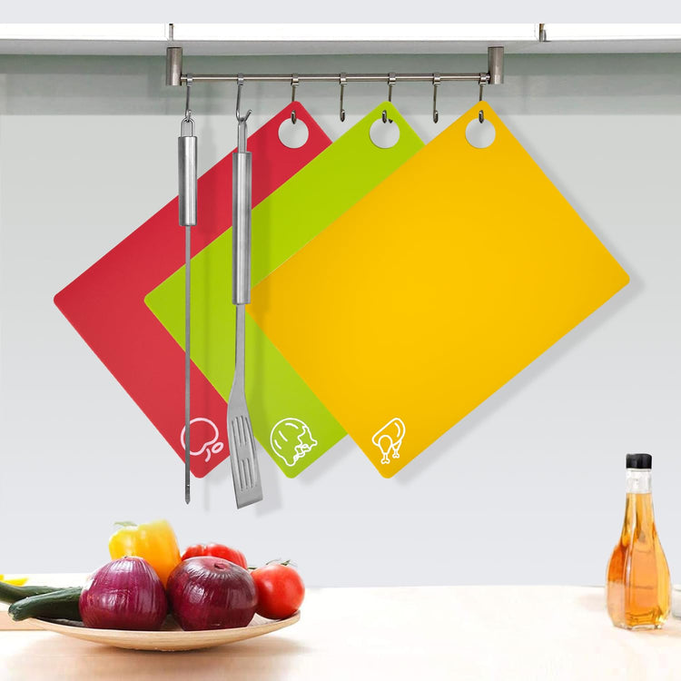 7 Pieces Flexible Cutting Boards with Hanging Hole (7 Count)