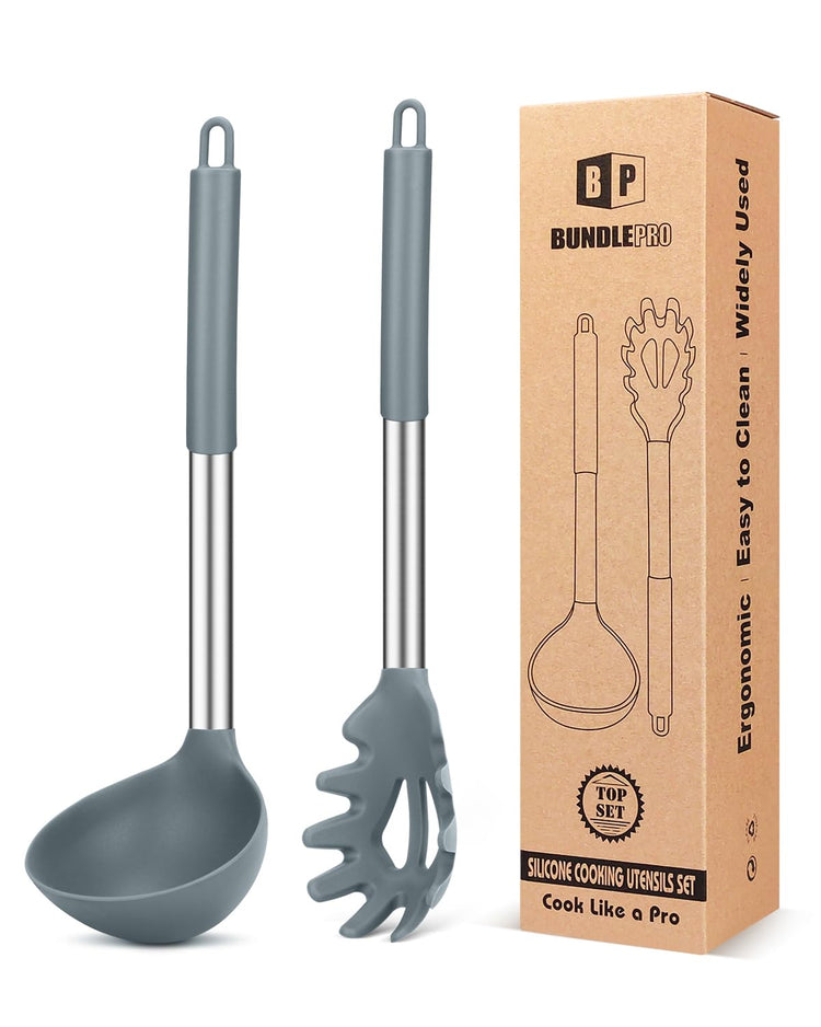 Silicone Pasta Fork and Ladle Spoon Set (2 Count)