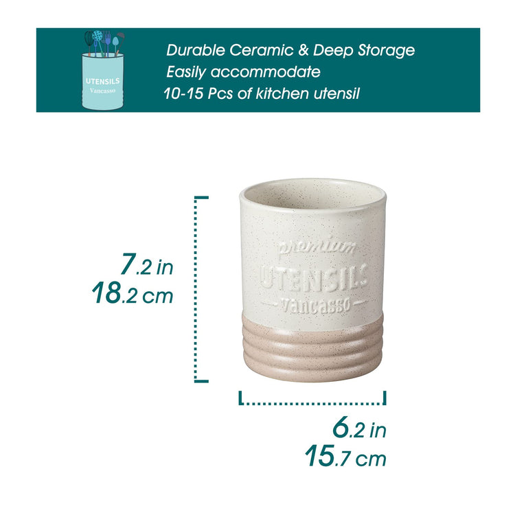 Sabine Ceramic Utensil Holder for Kitchen Counter