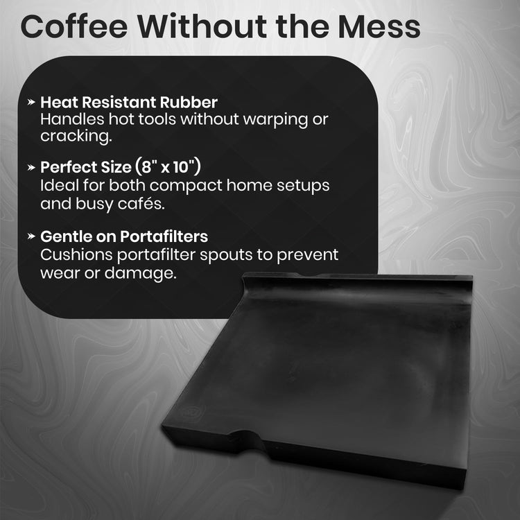 Rattleware Premium Espresso Tamping Mat β Non-Slip Coffee Tamper Pad, Heatproof Rubber Countertop Protector, Durable Barista Tool for Espresso Machine, Coffee Bar and Kitchen Station (8" x 10")