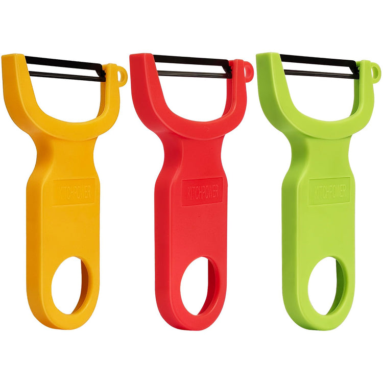 Original Vegetable Fruit Peeler Carbon Steel Blade 3 Pack Red (3 Count)