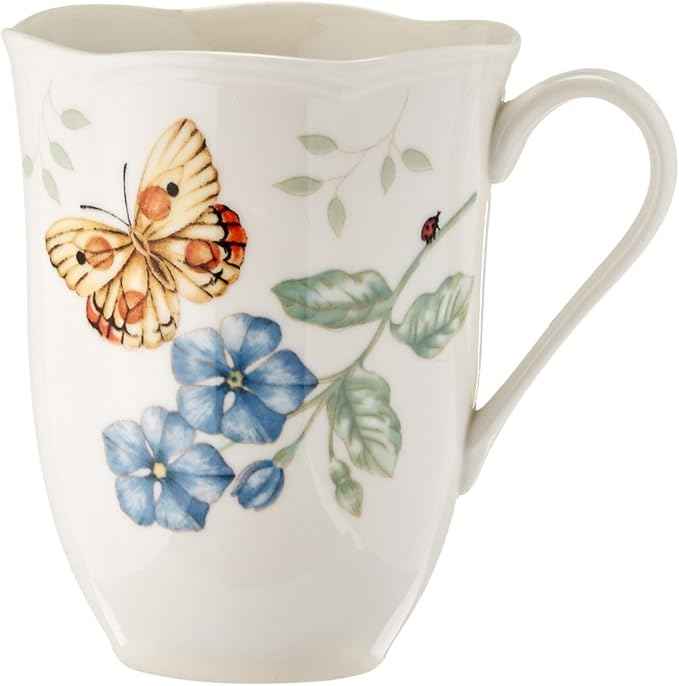Lenox Dinnerware Set, Butterfly Meadow 18-Piece Set, Service For 6, White Porcelain, Butterfly And Flower Designs, Plates And Bowls Sets, Dishwasher Safe, Home & Kitchen (18 Pieces, Assorted)