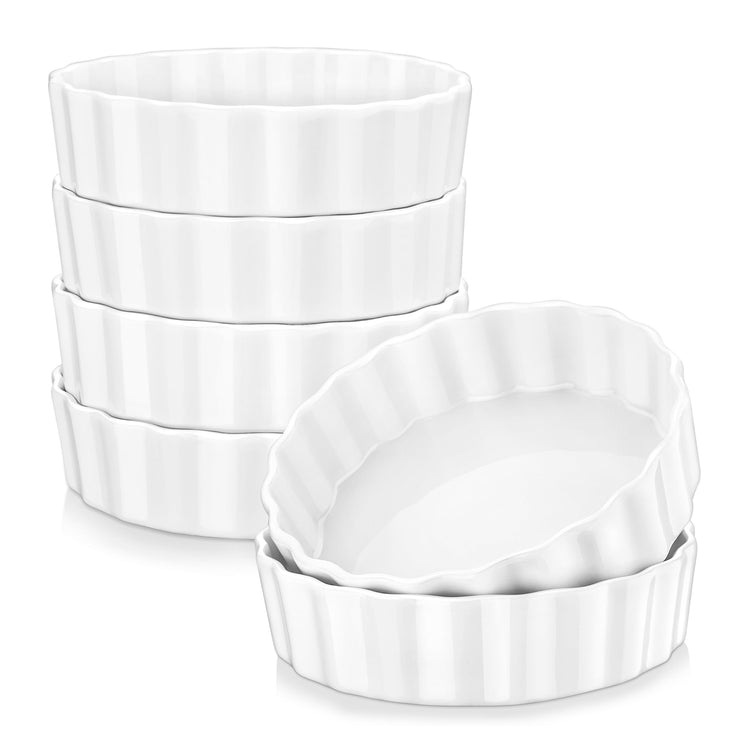 Porcelain Ramekins 8 Oz Oven Safe Set of 6