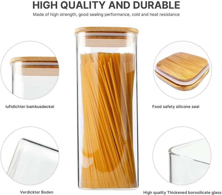 Glass Food Storage Jars 76 oz Set of 3 (3 Count)