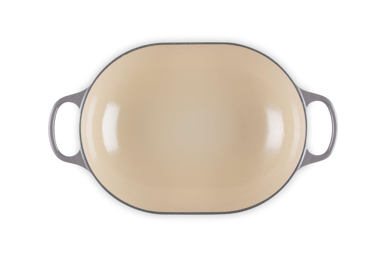 Enameled Cast Iron Oval Casserole with Lid