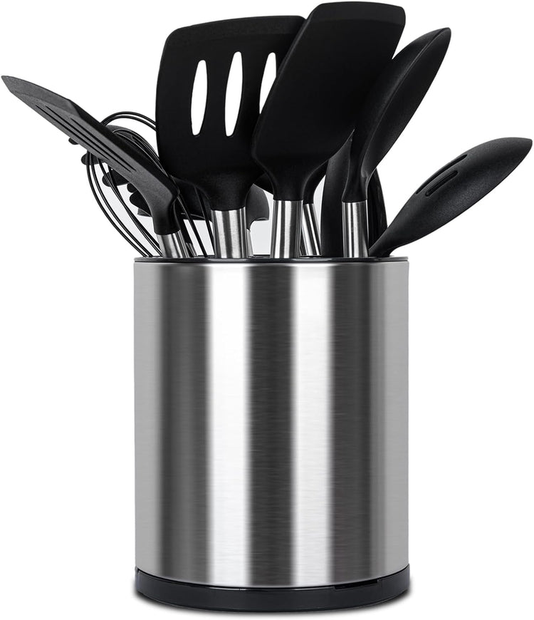 Kitchen Utensil Holder for Countertop 360° Rotating Utensil Caddy Extra Large Utensil Crock Cooking Utensil Holder for Kitchen Counter