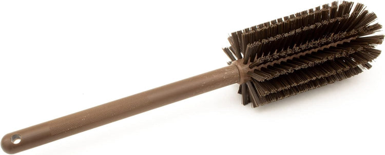 SPARTA Large Water Bottle Brush Ideal for Wide-Mouth Jars, Bottles and Tumblers, Dishwashing Tool with Handle for Home and Commercial Kitchens, Plastic, 16 Inches, Brown, (Pack of 4)