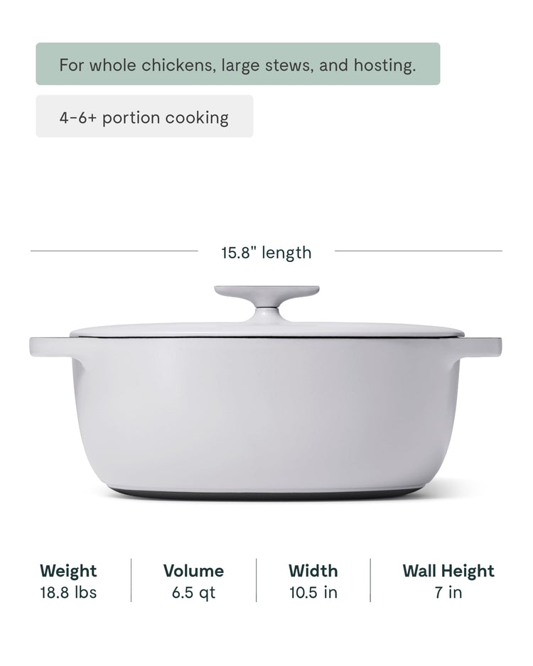 Enameled Cast Iron Oval Dutch Oven