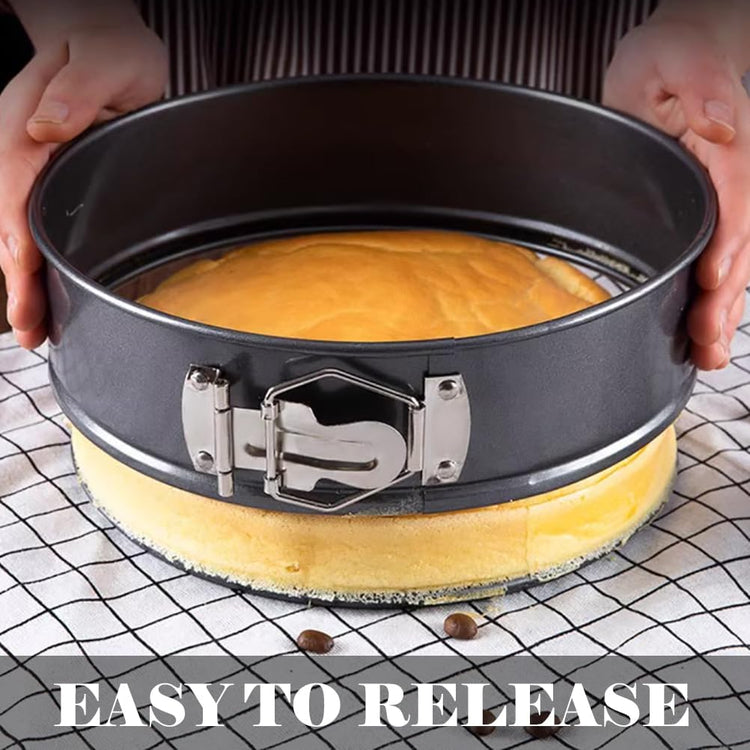 Tellshun 10 Inch Springform Pan Tin With 50Pcs Parchment Paper Nonstick Baking Mold Round Leakproof Removable Bottom Bakeware for Cake Cheesecakes Pie Pizza and Quiches