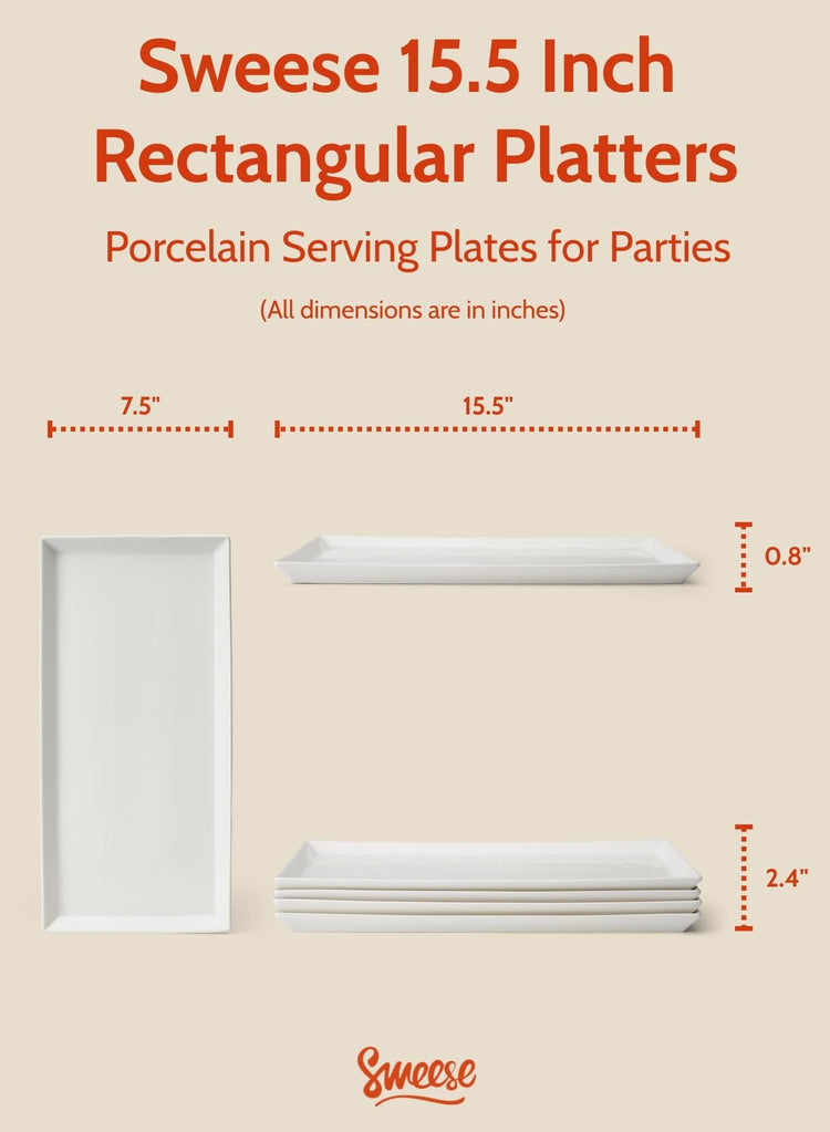 White Serving Platters (4 Count)