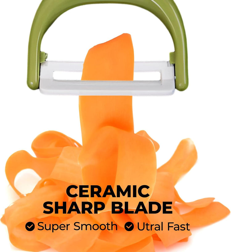 Trez Treamer 6-Pack Vegetable Peelers for Kitchen,Y Ceramic Peeler Safe Potato Peeler Set for Apple Veggie Carrot Fruit Zucchini Cucumber Peelers Bulk with Non-Slip Handle (Y)