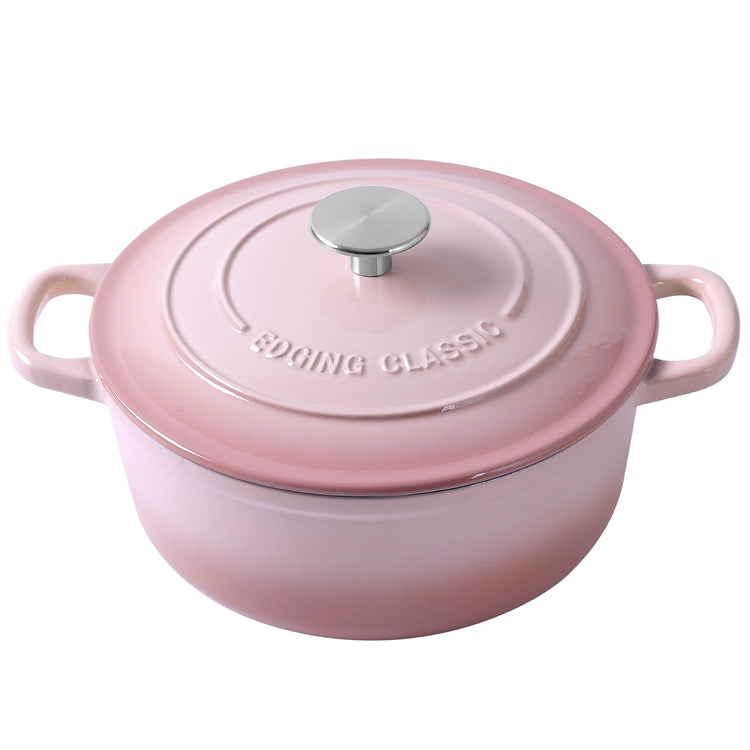 Enameled Cast Iron Covered Dutch Oven with Lid Round Pot for Bread Baking