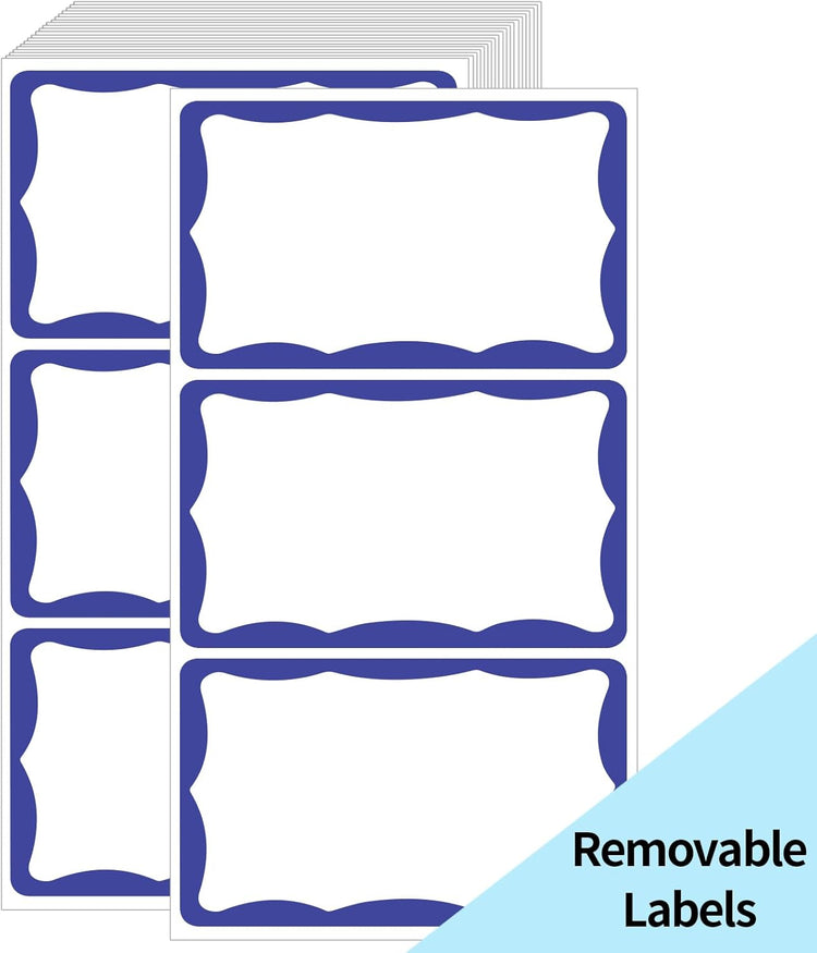 STARLIBOO Colored Labels Stickers, 3X5 Inch Removable Large Label Stickers for Moving Boxes and Storage Bins- Waterproof- Writable- Tear Resistant (Blue)