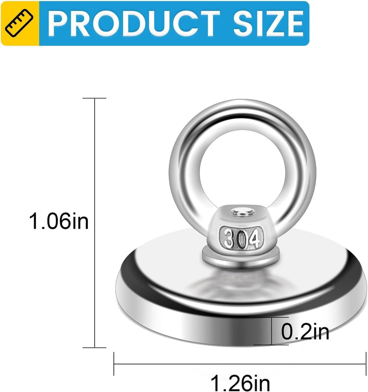 Magnetic Hooks, 100 LB(45KG) Heavy Duty Magnetic Hooks with Countersunk Hole Eyebolt, Perfect for Home, Kitchen, Workplace, Office and Garage, Pack of 25