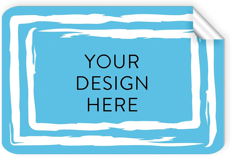 100 Custom Vinyl Stickers - Upload Your own Image, Text, Design, Logo - Personalized Logo Labels for Handmade, Packaging, Bottle, Jars, Candle, Brand Stickers (Blue Swirls, 3x2)
