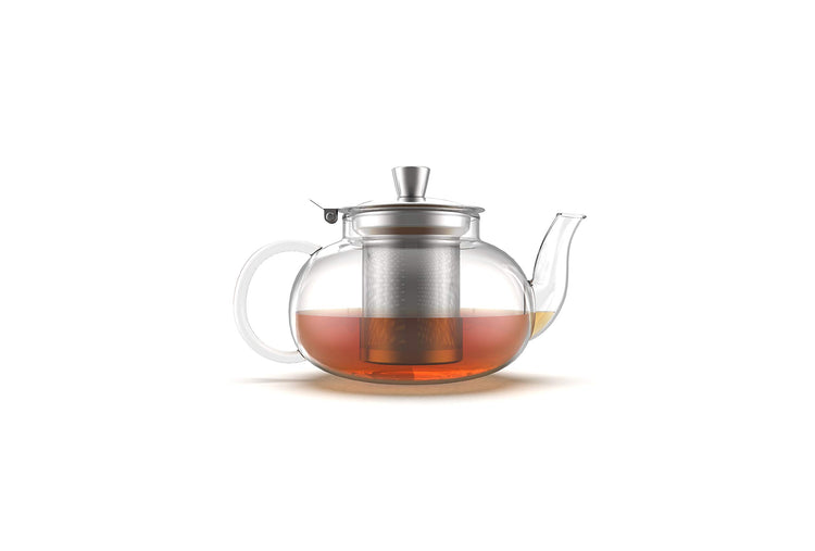 Glass Teapot Stovetop Compatible Kettle with Stainless Steel Removable Infuser