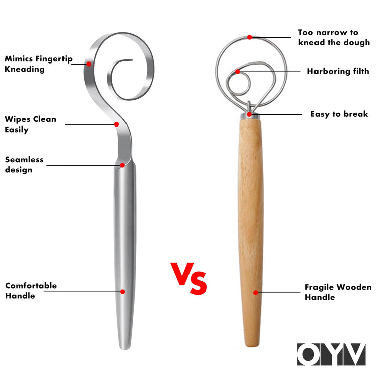 12" Seamless Dough Whisk