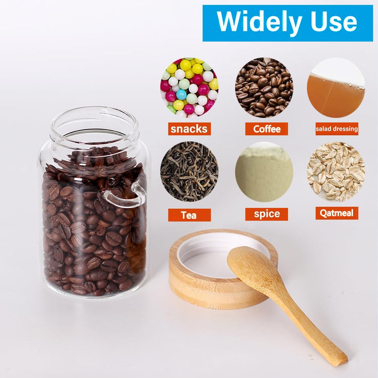 Glass Jar with Screw Lid and Spoon (3 Count)