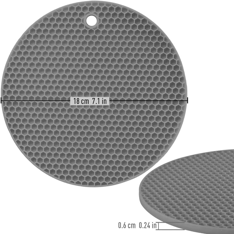 homEdge Silicone Trivets Mat, 6 Packs Multipurpose Non Slip Heat Resistant Pot Holder-Gray