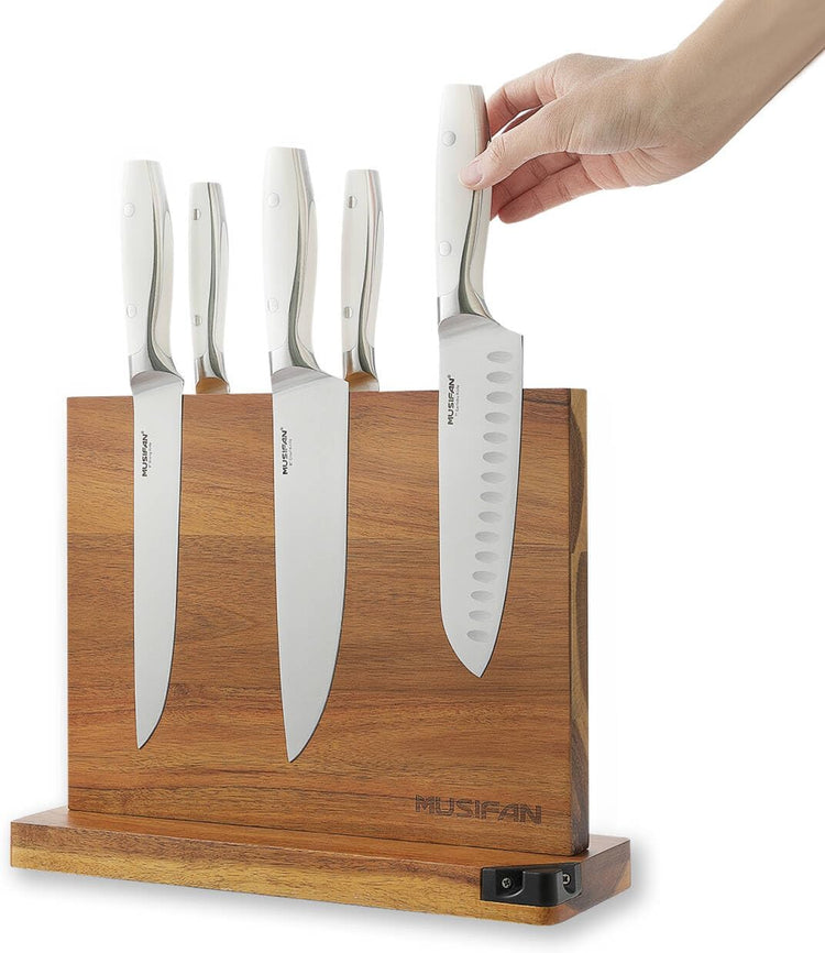 Magnetic Knife Block - Magnetic Knife Holder - Magnetic Knife Stand- Cutlery Display Stand and Storage Rack(sharpener)