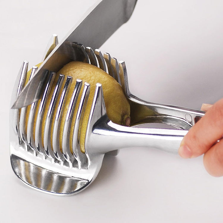 Lemons Holder for Slicing –Aluminum alloy Tomato Slicer Tool for Home Use, Multi-Purpose Vegetable Holder for Onion,Potatoes, Tomatoes & Slicing
