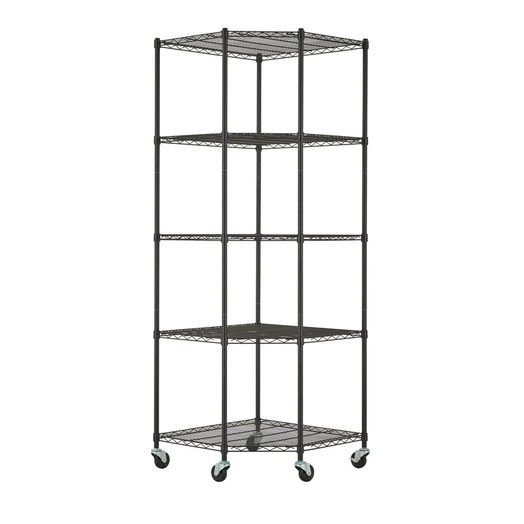 5 Tier Adjustable Wire Shelving with Wheels