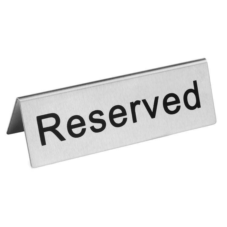 Stainless Steel Reserved Table Tent Sign (2 Count)