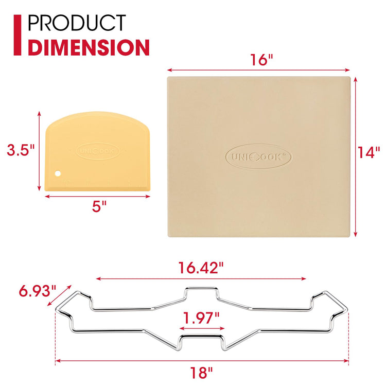16 x 14 Inch Pizza Stone for Oven and Grill