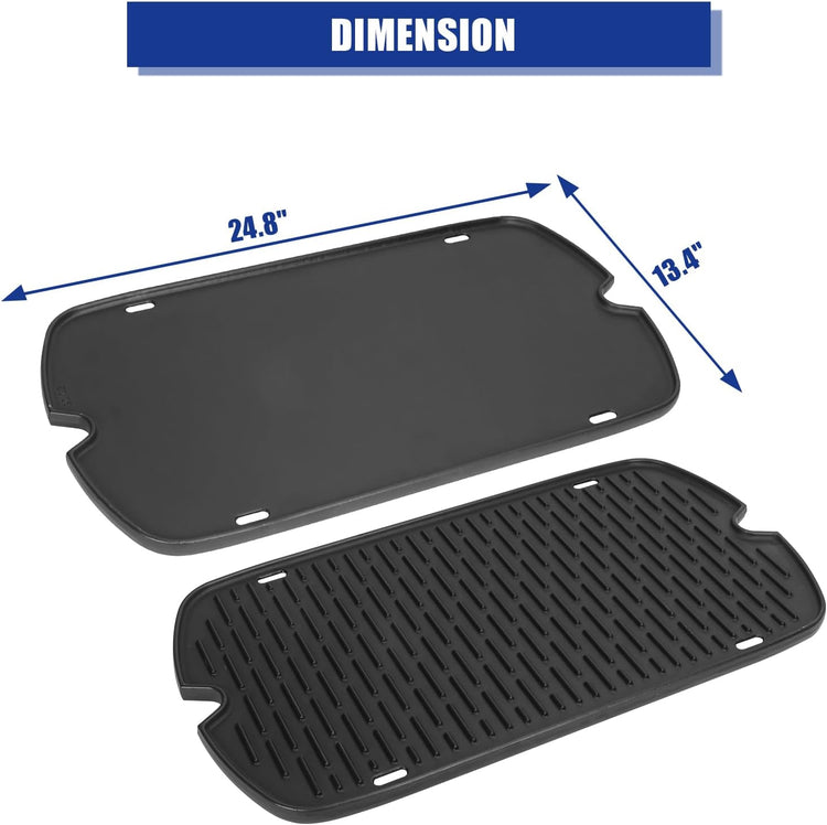 AJinTeby Cast Iron Griddle for Weber Traveler Portable Series Gas Grills Parts, Non-stick Griddle for Traveler Gas Grill, Camping Plate, for Weber Portable Grill Accessories with Carry Bag - Nestoria