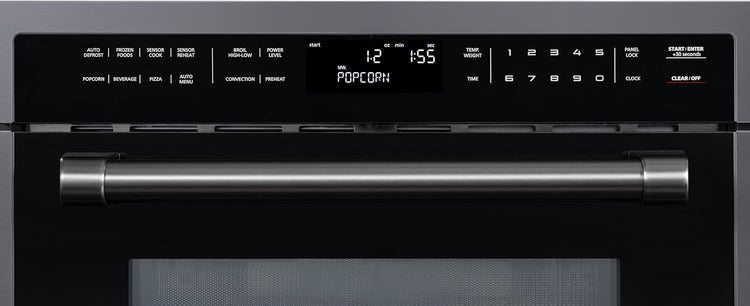 KoolMore Reserve 24 in. 1.6 cu. ft. Built-in Convection Microwave Oven with Air Fryer, 10 Power Levels, Sensor Cooking, Bake, Roast, Broil, Defrost, 1750 Watts, UL Certified in Black Stainless-Steel