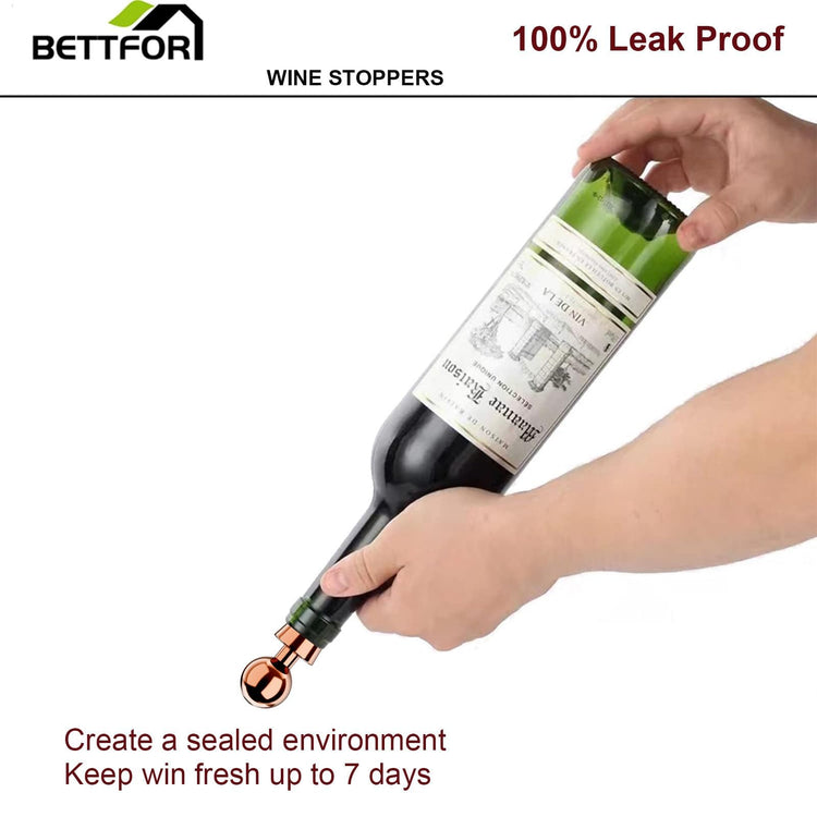 Wine Stoppers for Wine Bottles 6Pcs Vacuum Wine Bottle Stopper with Silicone Reusable Wine Corks (3 Count)