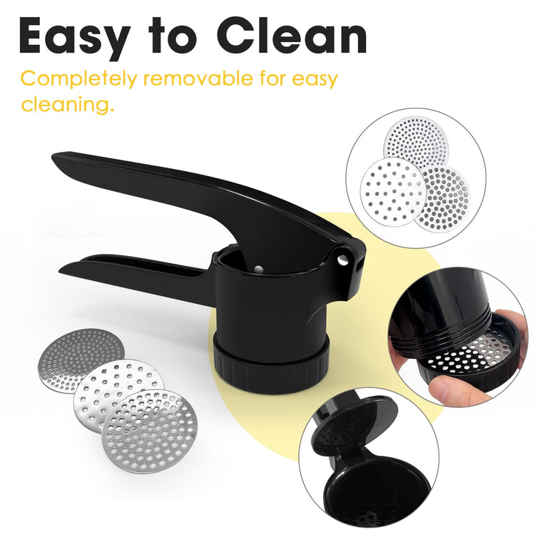 Potato Ricer Potato Masher for Potatoes with 3 Interchangeable Discs
