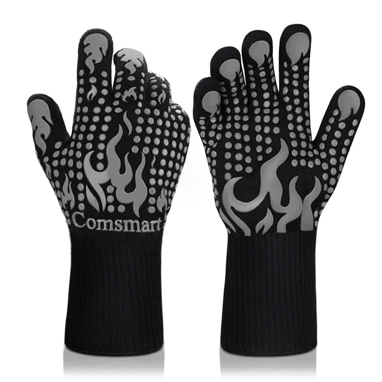 BBQ Gloves 1472 Degree F Heat Resistant Grilling Gloves Silicone Non (2 Count)