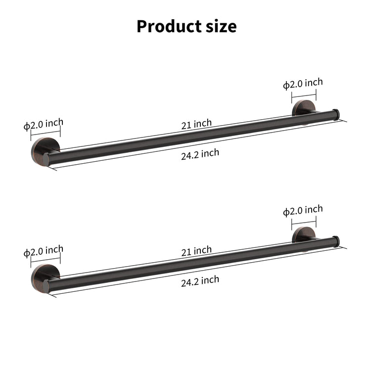 2 Pieces Oil Rubbed Bronze Towel Bar Set