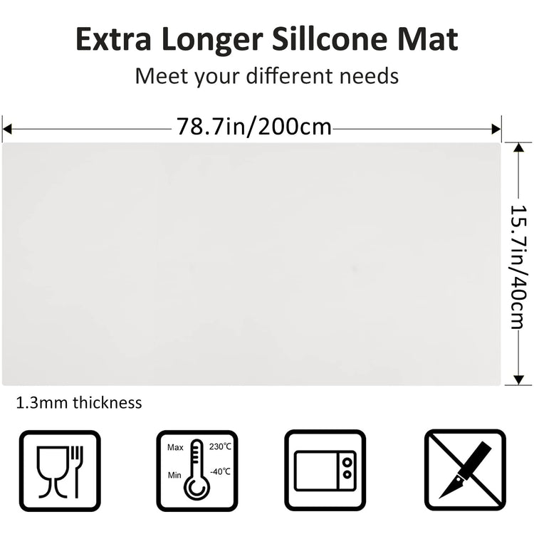 Large Silicone Heat Resistant Mat 78.7” x 15.7”