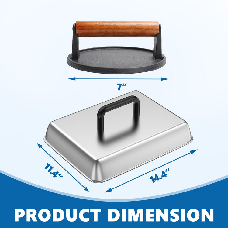 Griddle Basting Cover Dome & Round Burger Press for Blackstone Accessories