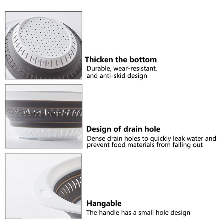 3 Pcs Collapsible Colander and Strainer (3 Count)