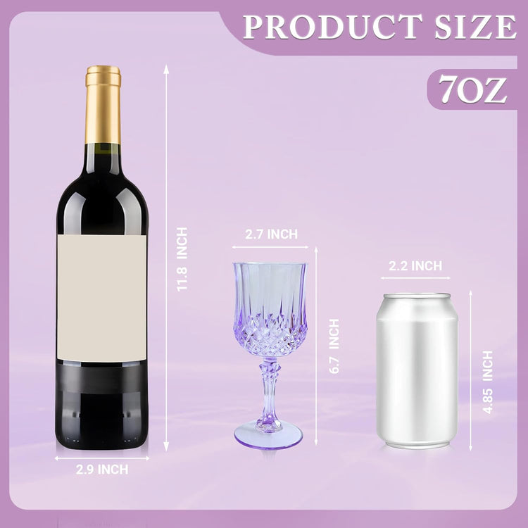 Plastic Wine Glasses,Plastic Goblets Vintage Style Cordial Drinking Glasses for Wedding Reception, Grand Event Party Supplies (48, Purple)