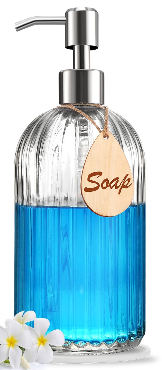 Thick Glass Soap Dispenser with Silicone Pad