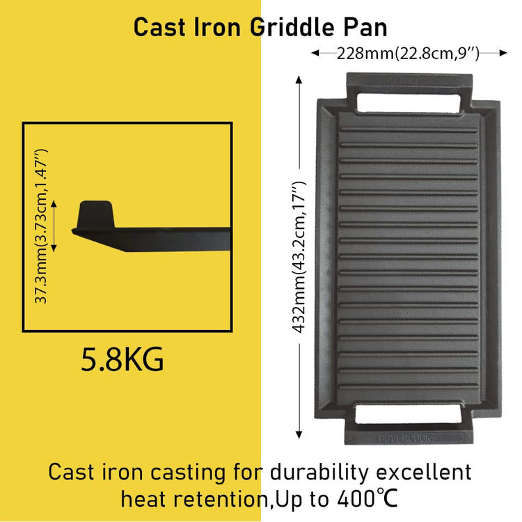 Griddle Pan Cast Iron Grill Hot Plate