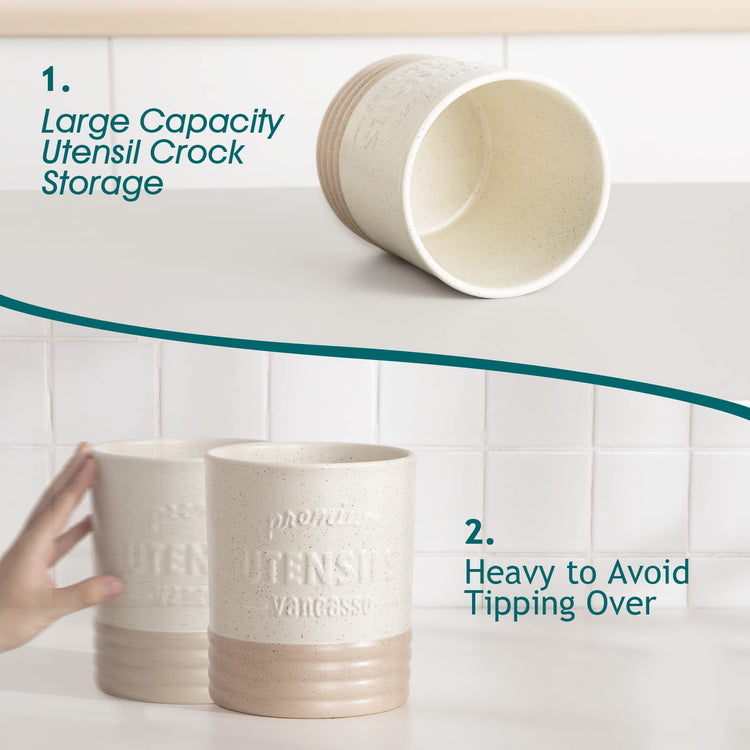 Sabine Ceramic Utensil Holder for Kitchen Counter